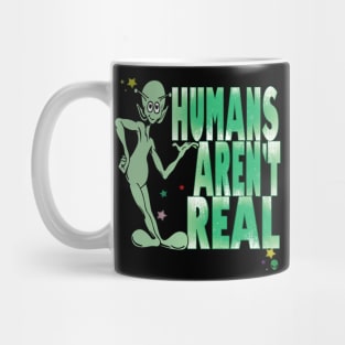 Fun UFO Alien Believers Humans Aren't Real Sci Fi Spaceship Retro Vintage Mug